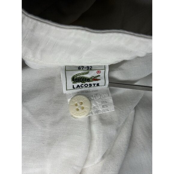 Lacoste Women’s White Linen Blend Wide Leg Cropped Pants Size 67-92 US Sz 2/4 - Picture 7 of 10